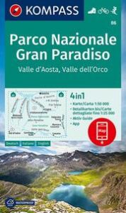 KOMPASS Wanderkarte 86 Parco Nazionale Gran Paradiso, Valle d'Aosta, Valle dell'Orco 1:50.000  9783990448335
