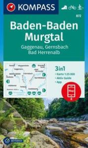 KOMPASS Wanderkarte 872 Baden-Baden, Murgtal, Gaggenau, Gernsbach, Bad Herrenalb 1:25.000  9783991215776