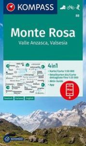 KOMPASS Wanderkarte 88 Monte Rosa, Valle Anzasca, Valsesia 1:50.000  9783991212249