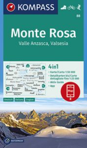 KOMPASS Wanderkarte Monte Rosa, Valle Anzasca, Valsesia KOMPASS-Karten GmbH 9783850266369