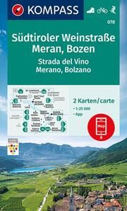 KOMPASS Wanderkarten-Set 078 Südtiroler Weinstraße, Meran, Bozen (2 Karten) 1:25.000  9783990449301