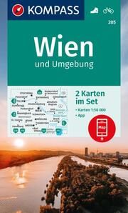 KOMPASS Wanderkarten-Set 205 Wien und Umgebung (2 Karten) 1:50.000  9783991217657