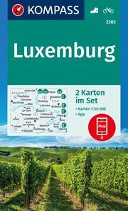 KOMPASS Wanderkarten-Set 2202 Luxemburg (2 Karten) 1:50.000  9783991541516