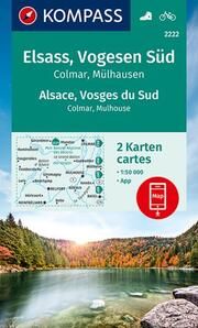 KOMPASS Wanderkarten-Set 2222 Elsass, Vogesen Süd, Alsace, Vosges du Sud, Colmar, Mülhausen, Mulhouse (2 Karten) 1:50.000  9783990448724