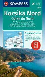KOMPASS Wanderkarten-Set 2250 Korsika Nord, Corse du Nord, Weitwanderweg GR20 (3 Karten) 1:50.000  9783991218975