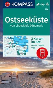 KOMPASS Wanderkarten-Set 724 Ostseeküste von Lübeck bis Dänemark 1:50.000  9783991540731