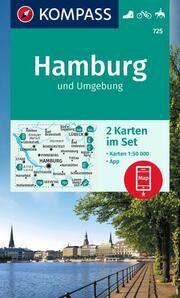 KOMPASS Wanderkarten-Set 725 Hamburg und Umgebung (2 Karten) 1:50.000  9783991214878