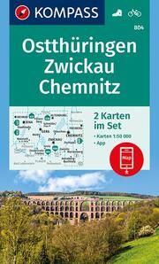 KOMPASS Wanderkarten-Set 804 Ostthüringen, Zwickau, Chemnitz (2 Karten) 1:50.000  9783990444177