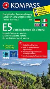 KOMPASS Wander-Tourenkarte Europäischer Fernwanderweg E5 Vom Bodensee bis Verona 1:50.000  9783850269728