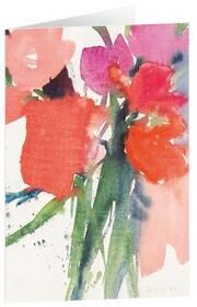 Kunstkarten 'Rote Blüten' 5 Stk.  4250454726780
