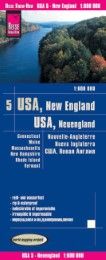 Landkarte USA 05, Neuengland: Connecticut, Maine, Massachusetts, New Hampshire, Rhode Island, Vermont  9783831774067