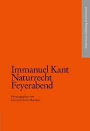 Naturrecht Feyerabend Kant, Immanuel 9783772829581