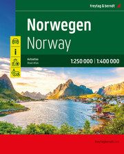 Norwegen, Autoatlas 1:250.000 - 1:400.000, freytag & berndt  9783707922462