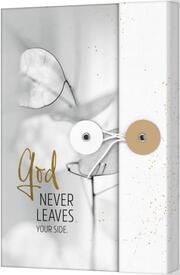 Notizbuch mit Knopf - God never leaves your side  4250330935275