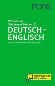 PONS Wörterbuch für Schule und Studium Englisch 2 - Deutsch-Englisch  9783125162815