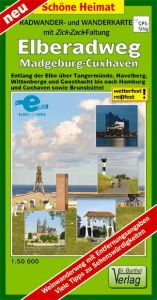 Radwander- und Wanderkarte mit Zick-Zack-Faltung Elberadweg, Magdeburg-Cuxhaven Verlag Dr Barthel 9783895912351