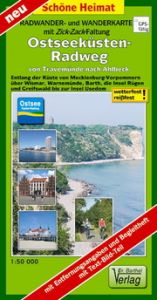 Radwander- und Wanderkarte mit Zick-Zack-Faltung Ostseeküsten-Radweg von Travemünde nach Ahlbeck Verlag Dr Barthel 9783895912474