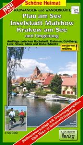 Radwander- und Wanderkarte Plau am See, Inselstadt Malchow, Krakow am See und Umgebung  9783895911941