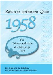 Raten & Erinnern Quiz 1958 Mangei, Karl 9783936778694