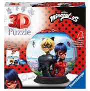 Ravensburger 3D Puzzle 11167 - Puzzle-Ball Miraculous - Puzzle-Ball für Fans von Ladybug und Cat Noir ab 6 Jahren - Geschenkidee für Kinder  4005556111671