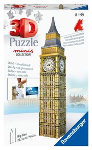 Ravensburger 3D Puzzle 11246 - Mini Big Ben - Miniaturversion des berühmten Wahrzeichens aus London zum Puzzeln in 3D - ab 8 Jahren  4005556112463