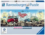 Ravensburger Puzzle 15102 - Mit dem Bulli über den Brenner - 1000 Teile VW Puzzle für Erwachsene und Kinder ab 14 Jahren Klaus Trommer 4005556151028