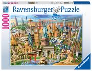 Ravensburger Puzzle 19890 - Sehenswürdigkeiten weltweit - 1000 Teile Puzzle für Erwachsene und Kinder ab 14 Jahren, Motiv mit Big Ben, Freiheitsstatue und mehr Adrian Chesterman 4005556198900
