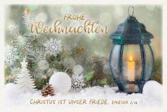 Faltkarte "Frohe Weihnachten" - Laterne