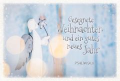 Faltkarte "Gesegnete Weihnachten" - Engel mit Stern