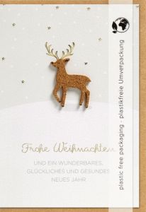 Faltkarte "Frohe Weihnachten" - Hirsch