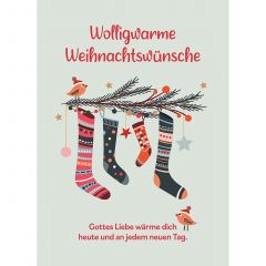 Fensterbild-Postkarten: Wolligwarme Weihnachtswünsche, 4 Stück