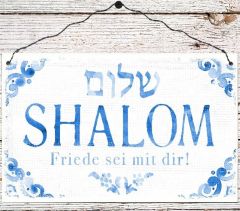 Holzschild groß - Shalom