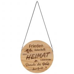 Wandschmuck-Holz " Frieden haben heißt, eine Heimat haben..."