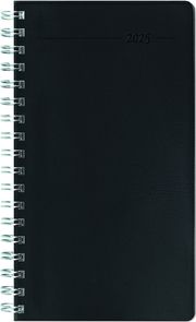 Slimtimer Ringbuch PVC schwarz 2025 - Taschen-Kalender 9x15,6 cm - Ringbindung - fester PVC-Einband - Weekly - 128 Seiten - Zettler  4006928026760