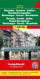 Slowenien - Kroatien - Serbien - Bosnien Herzegowina - Montenegro - Mazedonien, Autokarte 1:600.000 Freytag-Berndt und Artaria KG 9783707904284