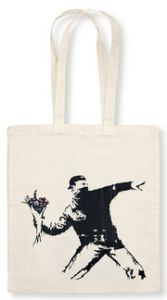 Stofftasche Bansky - Blumenwerfer  4250940200046