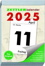 Tagesabreißkalender XXL 2025 - 9,9x14,3 cm - 1 Tag auf 1 Seite - mit Sudokus, Rezepten, Rätseln uvm. auf den Rückseiten - Bürokalender 313-0000  4006928024766