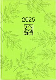 Taschenkalender grün 2025 - Bürokalender 10,2x14,2 - 1 Tag auf 1 Seite - robuster Kartoneinband - Stundeneinteilung 7-19 Uhr - Blauer Engel - 610-0713  4006928024797