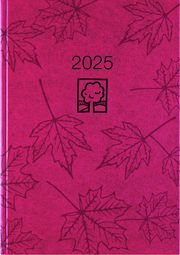 Taschenkalender rot 2025 - Bürokalender 10,2x14,2 - 1 Tag auf 1 Seite - robuster Kartoneinband - Stundeneinteilung 7-19 Uhr - Blauer Engel - 610-0711  4006928024780