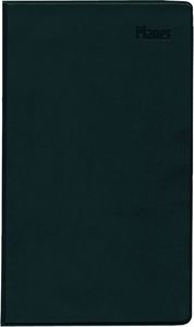 Taschenplaner Leporello PVC schwarz 2025 - Bürokalender 9,5x16 cm - 1 Monat auf 2 Seite - separates Adressheft - faltbar - Notizheft - 501-1020  4006928025510