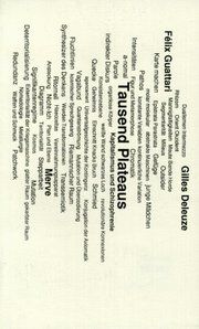 Tausend Plateaus Deleuze, Gilles/Guattari, Fèlix 9783883960944