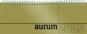 Tisch-Querkalender aurum 2025 - Büro-Planer 29,7x10,5 cm - Tisch-Kalender - 1 Woche 2 Seiten - gold - Ringbindung - Zettler  4006928025985