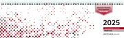 Tischquerkalender Perfo XL rot 2025 - 36,2x10,6 cm - 1 Woche auf 2 Seiten - Stundeneinteilung 7 - 20 Uhr - jeder Tag einzeln abtrennbar - 136-0013  4006928024636