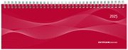 Tisch-Querkalender PP-Cover rot 2025 - Büro-Planer 29,7x10,5 cm - Tisch-Kalender - 1 Woche 2 Seiten - Ringbindung - Zettler  4006928026029