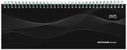 Tisch-Querkalender PP-Cover schwarz 2025 - Büro-Planer 29,7x10,5 cm - Tisch-Kalender - 1 Woche 2 Seiten - Ringbindung - Zettler  4006928026012
