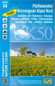 UK50-49 Pfaffenwinkel, Ammergauer Alpen Nord Landesamt für Digitalisierung Breitband und Vermessung Bayern 9783899338416