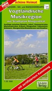 Wander-, Ski- und Radwanderkarte Vogtländische Musikregion, Klingenthal, Schöneck, Markneukirchen und Umgebung  9783895910227