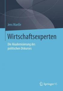 Wirtschaftsexperten Maeße, Jens 9783658149093