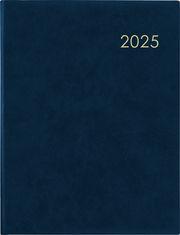 Wochenbuch blau 2025 - Bürokalender 21x26,5 cm - 1 Woche auf 2 Seiten - mit Eckperforation und Fadensiegelung - Notizbuch - 728-0015  4006928025008