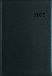 Wochenbuch schwarz 2025 - Bürokalender 14,6x21 cm - 1 Woche auf 2 Seiten - mit Eckperforation - Notizbuch - Wochenkalender - 766-0020  4006928025053